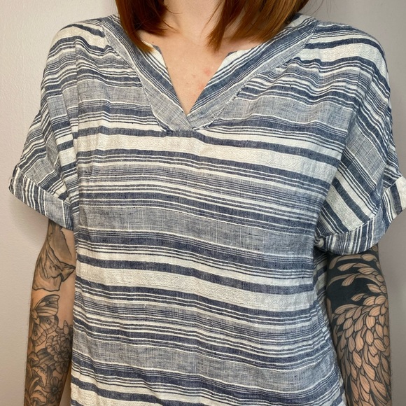 LINEN STRIPED TSHIRT - Picture 2 of 5